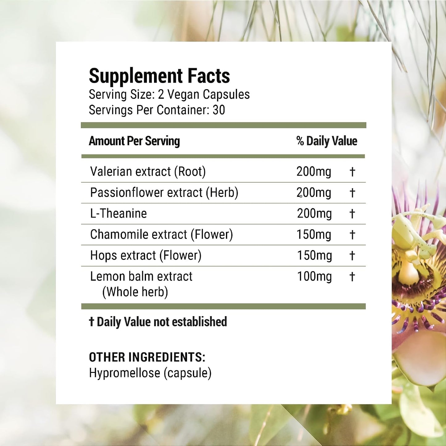Luna Melatonin-Free Sleep Supplement - Non-Habit Forming Herbal Sleep Supplement, Adult Bedtime Support, Help Sleeping W/Chamomile, Valerian, L-Theanine - 60 Vegan Capsules