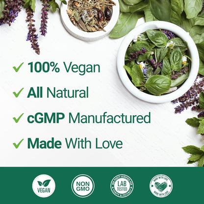 Luna Melatonin-Free Sleep Supplement - Non-Habit Forming Herbal Sleep Supplement, Adult Bedtime Support, Help Sleeping W/Chamomile, Valerian, L-Theanine - 60 Vegan Capsules